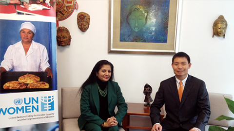 南非首位女性副总统 联合国会见yaxin868CEO